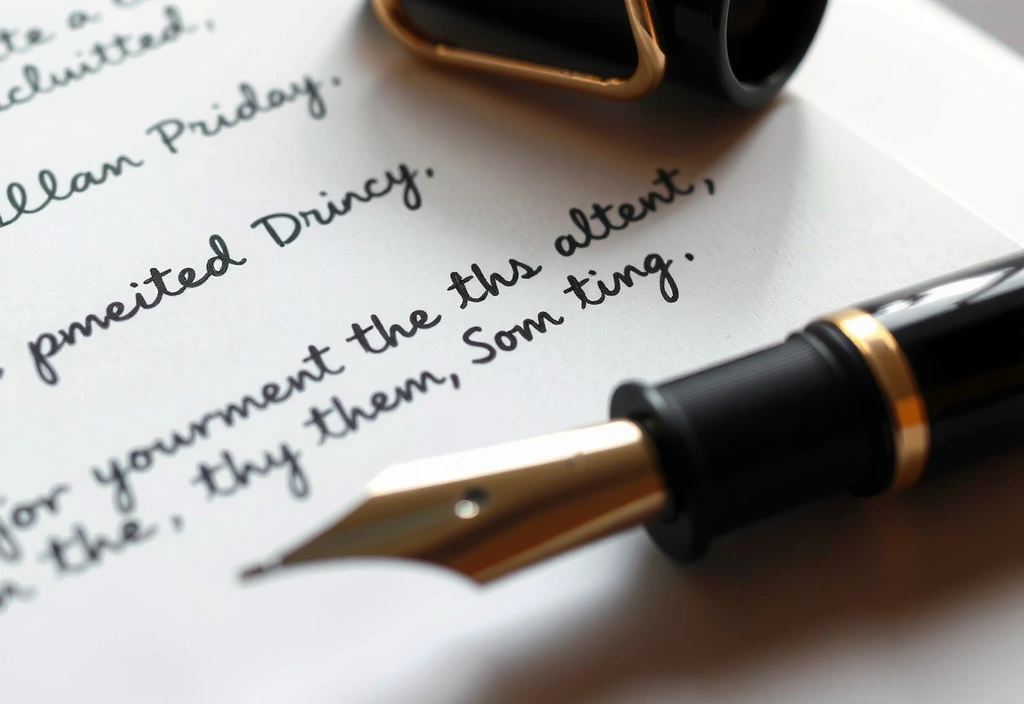 Handgeschriebenes Dokument mit Füller